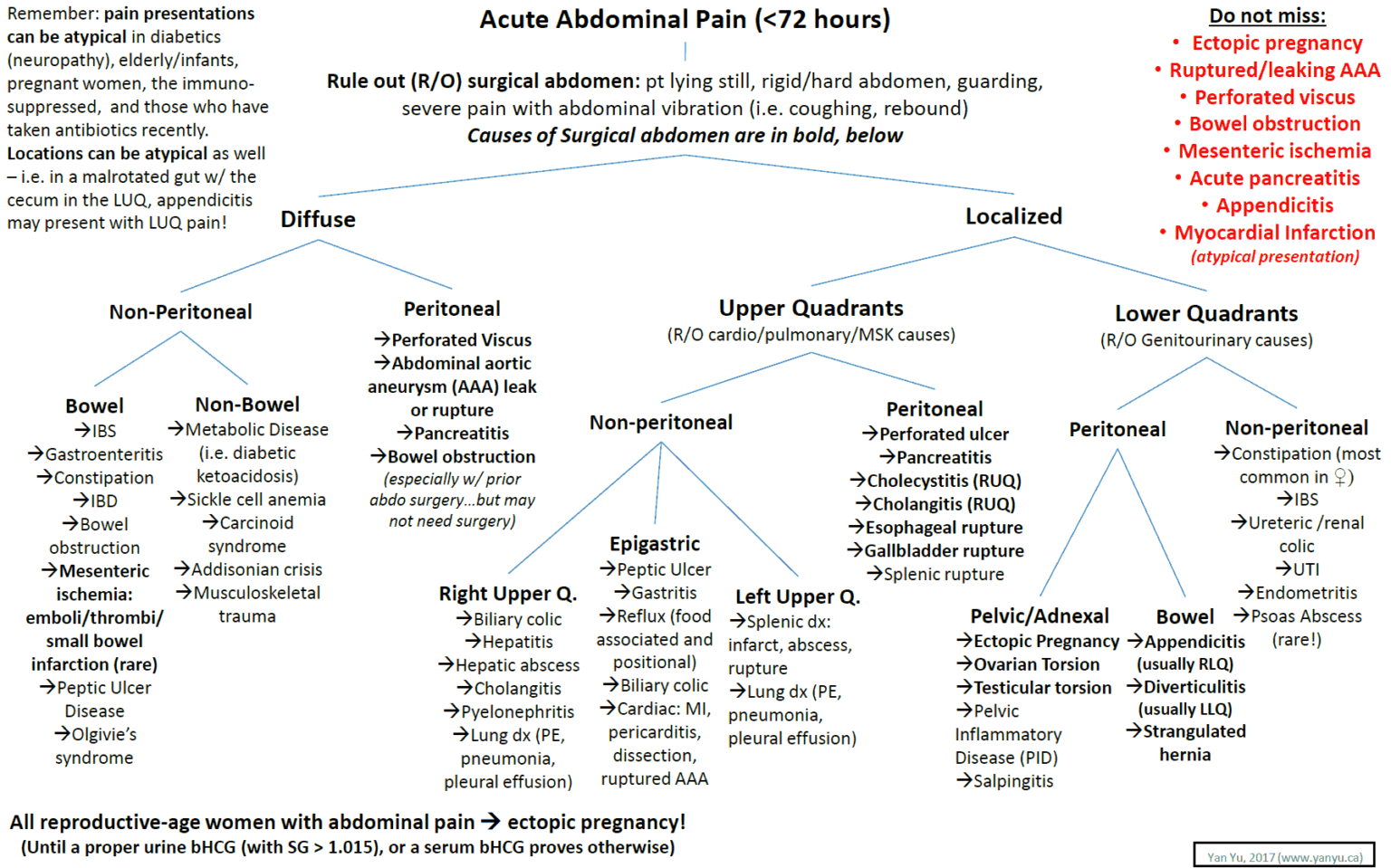 Abdominal Quadrant Chart