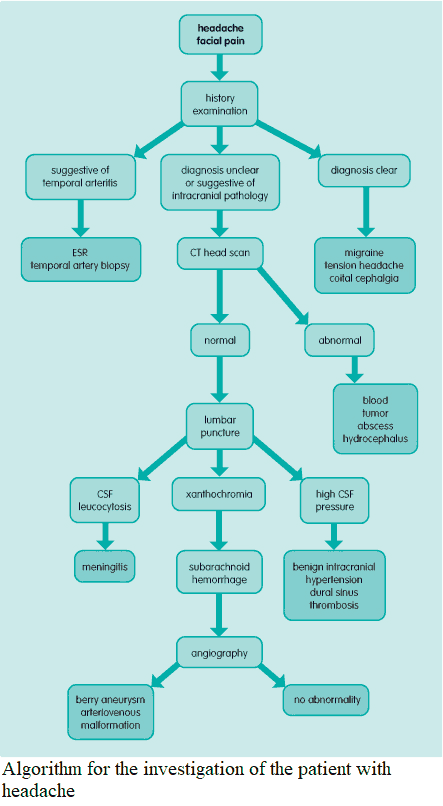 Algorithm for the investigation of the patient with headache