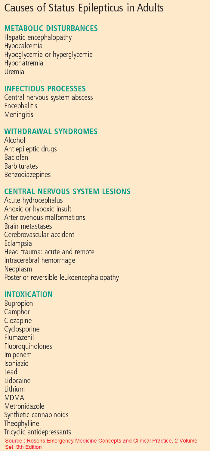 Causes of Status Epilepticus in Adults