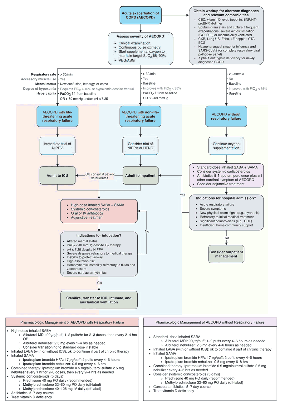 Algorithm for Management of Acute Exacerbation of COPD