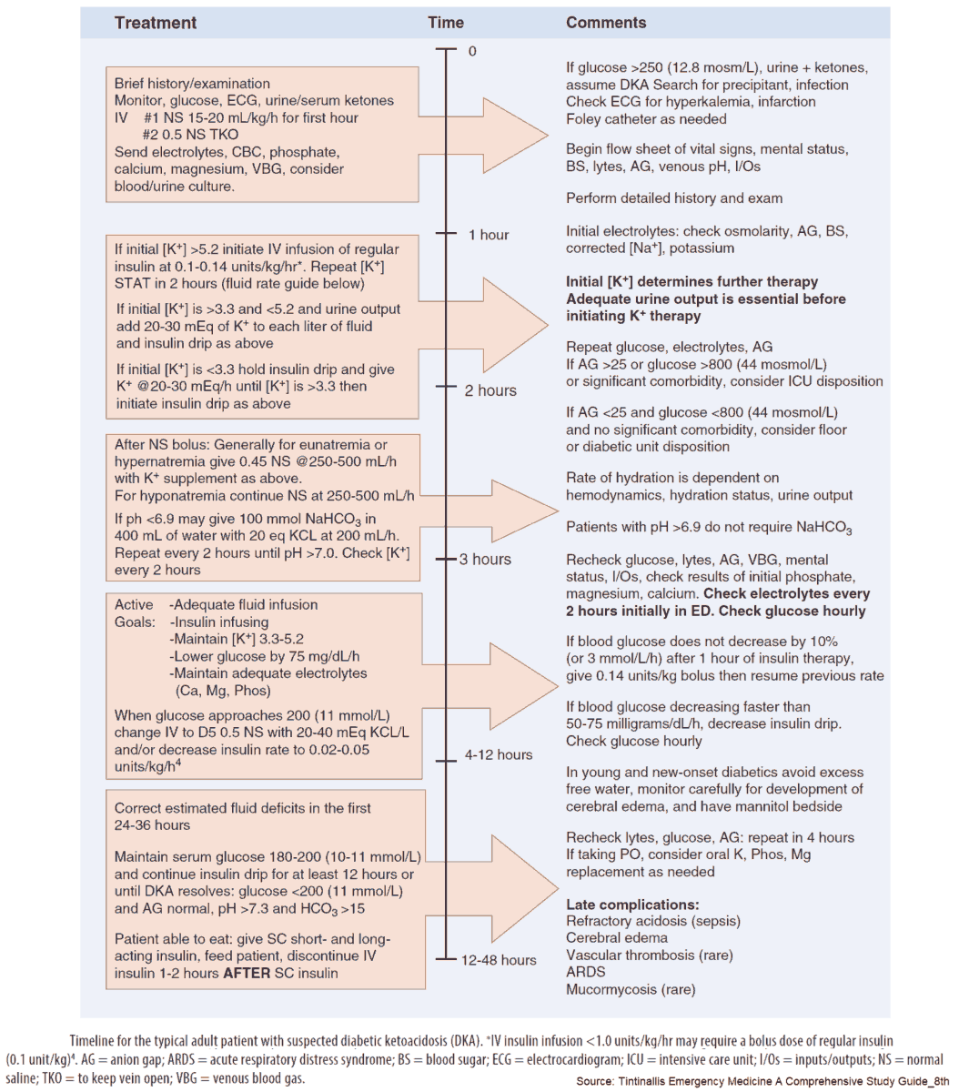 Timeline for Treatment of Suspected Diabetic Ketoacidosis (DKA)