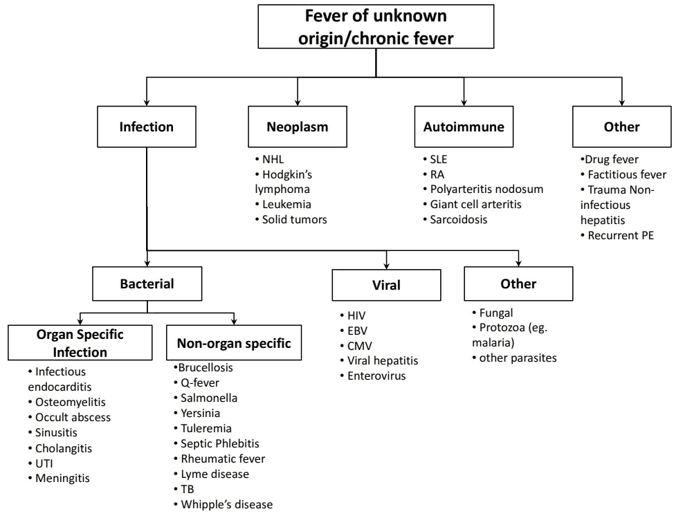 Causes of Fever of Unknown Origin (FUO)